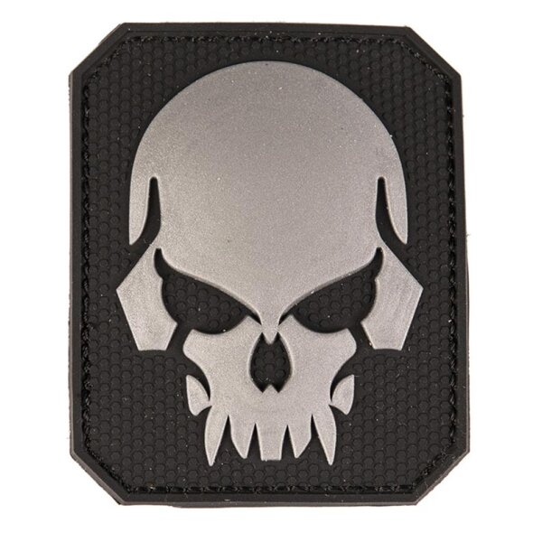 3D Skull PVC Patch schwarz