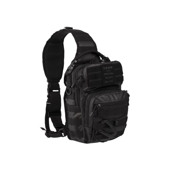 Mil-Tec One Strap Assault Pack Small Tactical Black Slingback kleine Schulltertasche