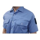 ETZEL Diensthemd Modell Hessen, kurzarm Polizeiblau 49/50 ohne Klettfläche