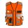 Einsatz-Warnweste Sicherheitsweste Reflektierend Orange M-XL