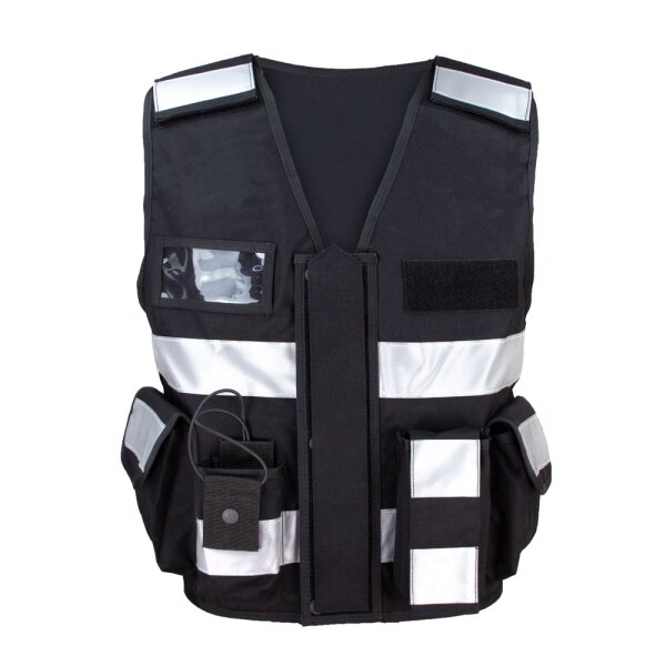 Einsatz-Warnweste Sicherheitsweste Reflektierend Schwarz M-XL