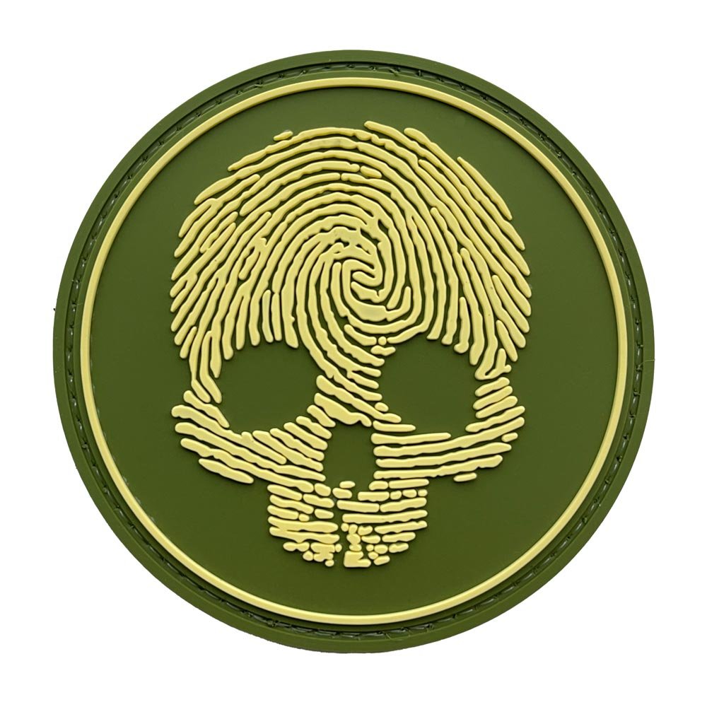 Fingerprint Skull Patch Olive