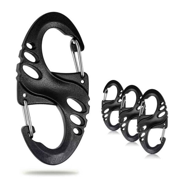 Karabiner Kunststoff 4er Set Schwarz