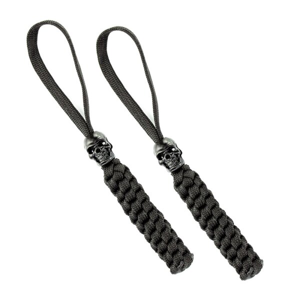 Lanyard mit Totenkopf 2er Set Schwarz