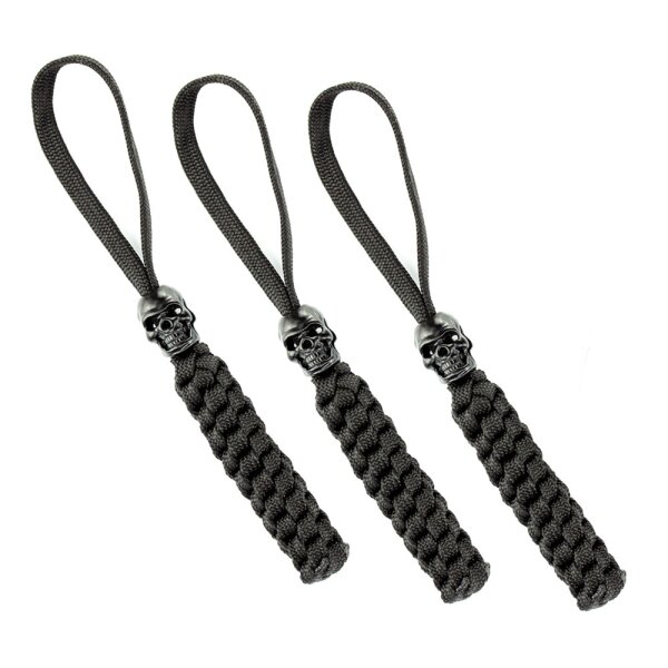 Lanyard mit Totenkopf 3er Set Schwarz