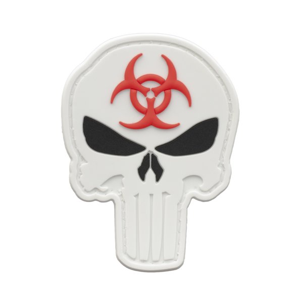 Biohazard Punisher Skull Patch Weiß