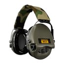 MSA Sordin Supreme Pro-X LED Gehörschutz - Aktiver Kapselgehörschutz Gelkissen Stoffband Camo