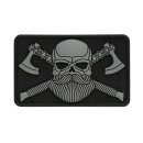 M-Tac Bearded Skull 3D PVC Patch  Black/Grey