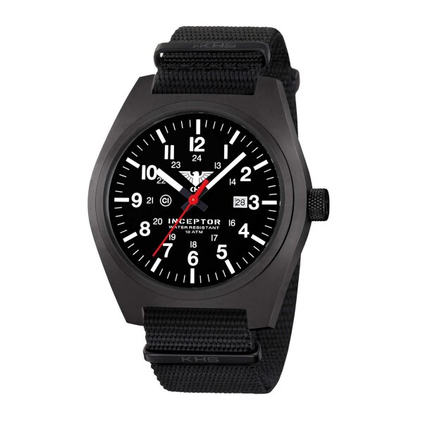 KHS Tactical Uhr Inceptor Black Steel Edelstahl IP-Schwarz