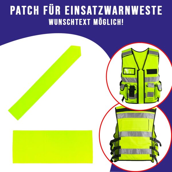 Patch für Einsatz-Warnweste Rücken 28cm x 8cm Rücken gelb Ohne Aufdruck