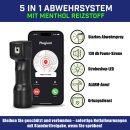 Plegium Smart Menthol Abwehrspray mit Ortungsfunktion und Notruf Schwarz