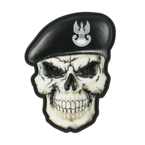 M-Tac patch skull in beret Poland (Armed Forces)  Black