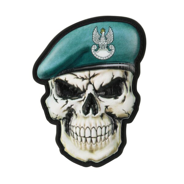 M-Tac patch skull in beret Poland (Land Forces)  Green