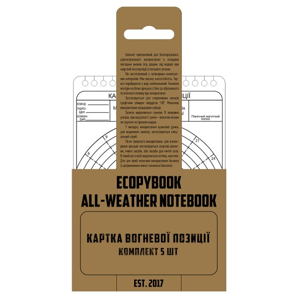 M-TAC/Ecopybook Tactical card firing position NATO (5 pcs.)  Color