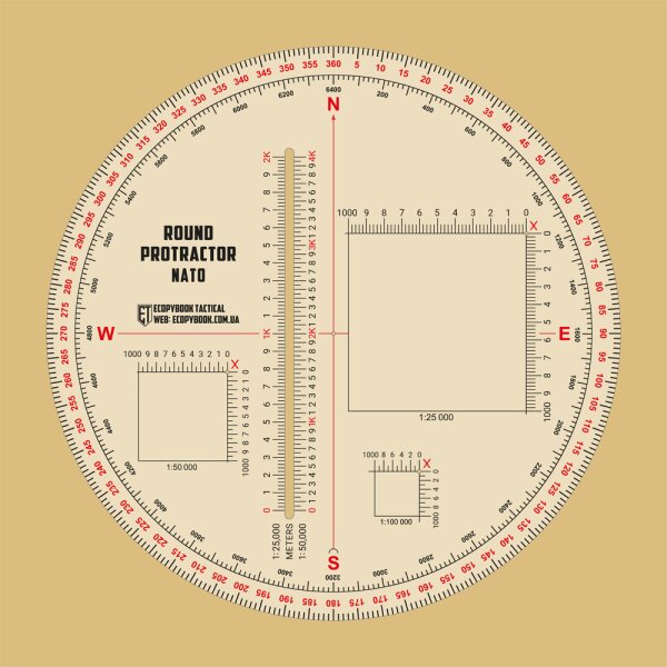 M-TAC/Ecopybook Tactical Ruler Protractor round (130mm) NATO  Color