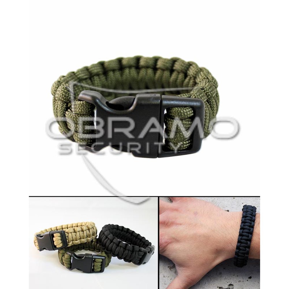 Survival Armband Schwarz 22mm L