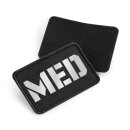 Stoff-Patch MED 10x6,5 cm Schwarz Silber Reflex