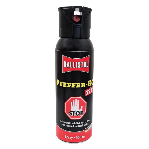 Ballistol Pfefferspray KO Jet Strahl 100ml mit Behördenkappe